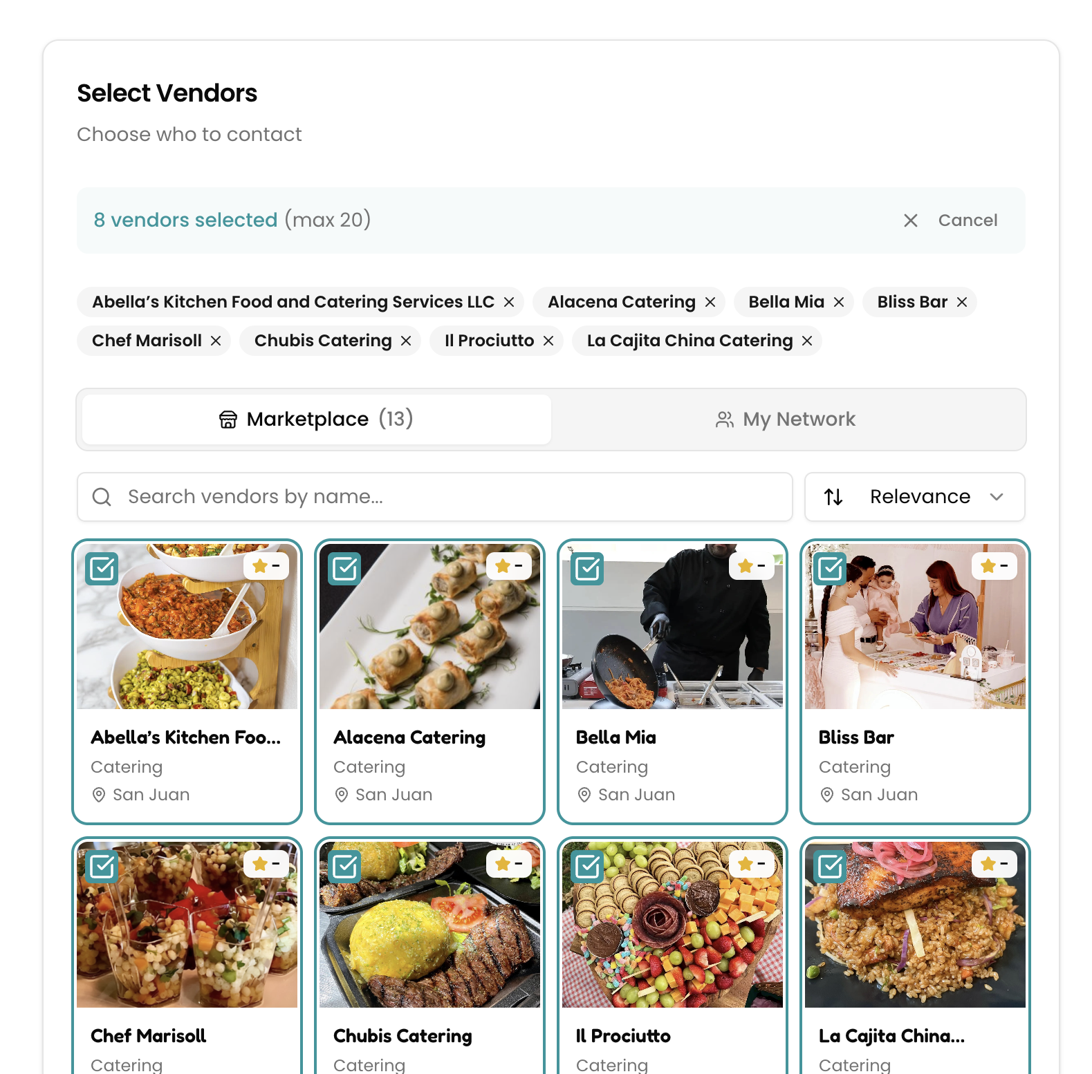 Quote request interface